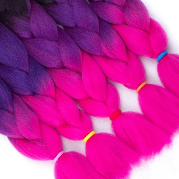 5 packs of PINK & PURPLE ombré braiding hair *NEW* - Picture 5 of 5